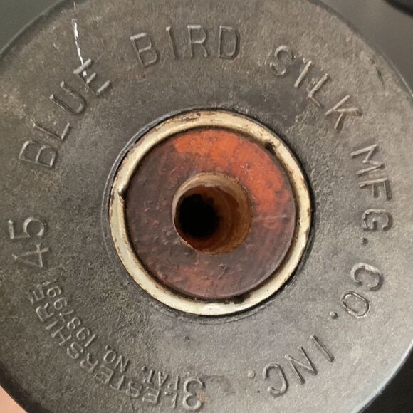 Set of 5 Vintage Wood Spool Candleholders – 1930s Blue Bird Silk Co. Repurposed - Picture 8 of 12